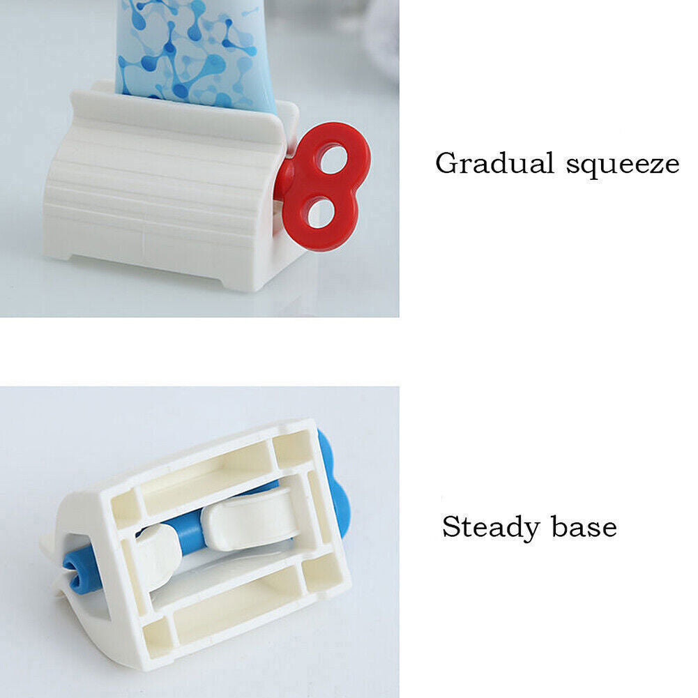 3x Toothpaste Squeezer Bathroom Tube Easy Stand Dispenser Rolling Holder Seat