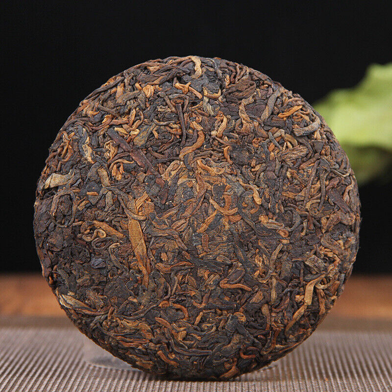 Yunnan Organic Ripe Puer Tea Pressed Tea Ancient Tree Puer Black Tea Cake 100g