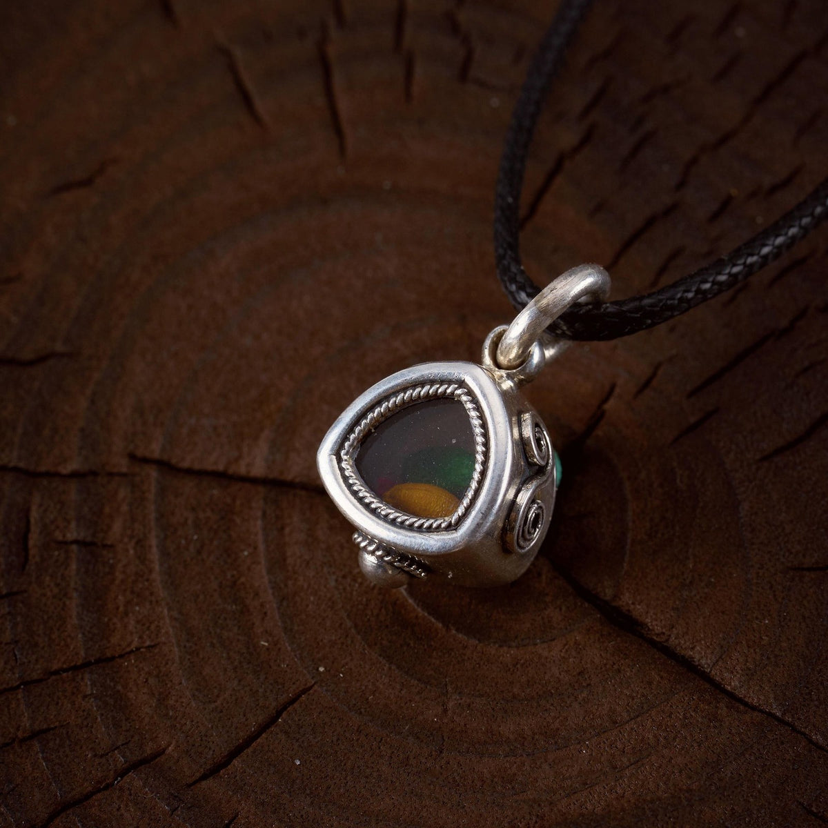 Ethnic Vintage Tibetan Small Gau Box Handmade Accessory Pendant