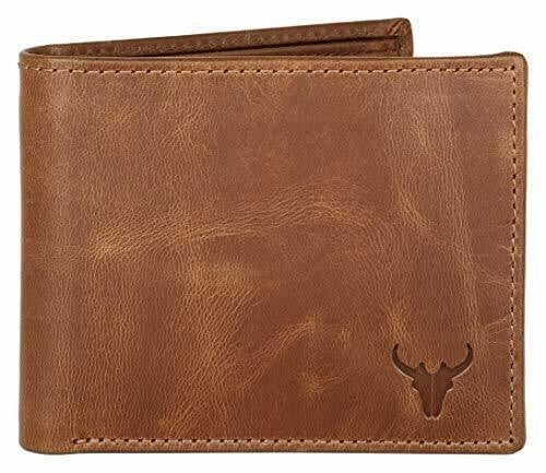 New RFID Protected Brown Leather Bi fold Wallet for Men