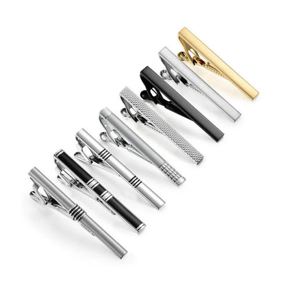 Tie Clips 8Pcs Copper Short Pins Set W/ Gift Box Accessories Men Shirt Cufflinks