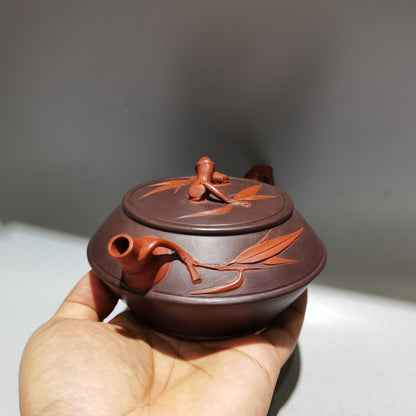 vintage chinese yixing purple clay teapot zisha bamboo teaware collection rare