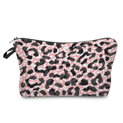 Leopard Printed Cosmetics Organizer Bag Storage Waterproof Makeup Purse Travel