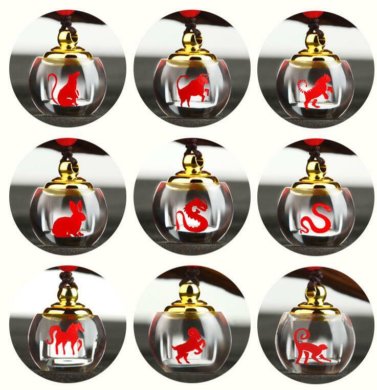 Stainless Steel Chinese zodiac Airtight Container Pendant Necklace Chain Gifts