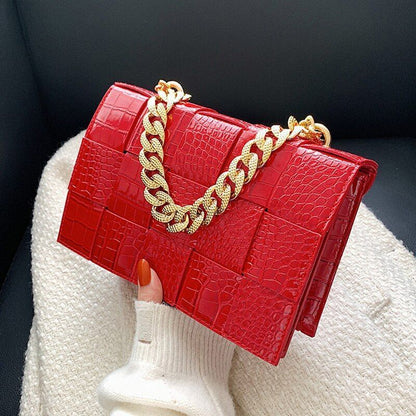 12 Colors Handbag Purse Alligator Pattern Shoulder Bag Women Chain Crossbody Bag
