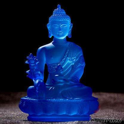 4.7" Figure Statue Medicine Buddha Altar Buddhist Resin Fengshui Decoration