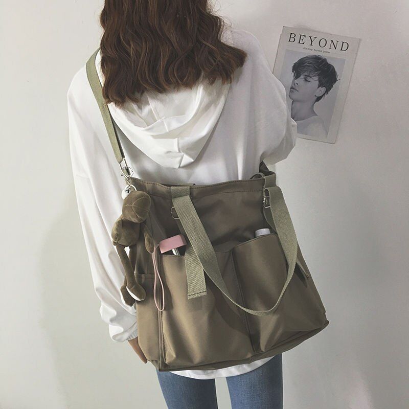 Waterproof Bag Large Canvas Messenger Student One-shoulder Bag Pouch Crossbody