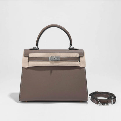 19/22/25/28 Real Leather Small Flap Briefcase Tote Clutch Shoulder Bag Crossbody