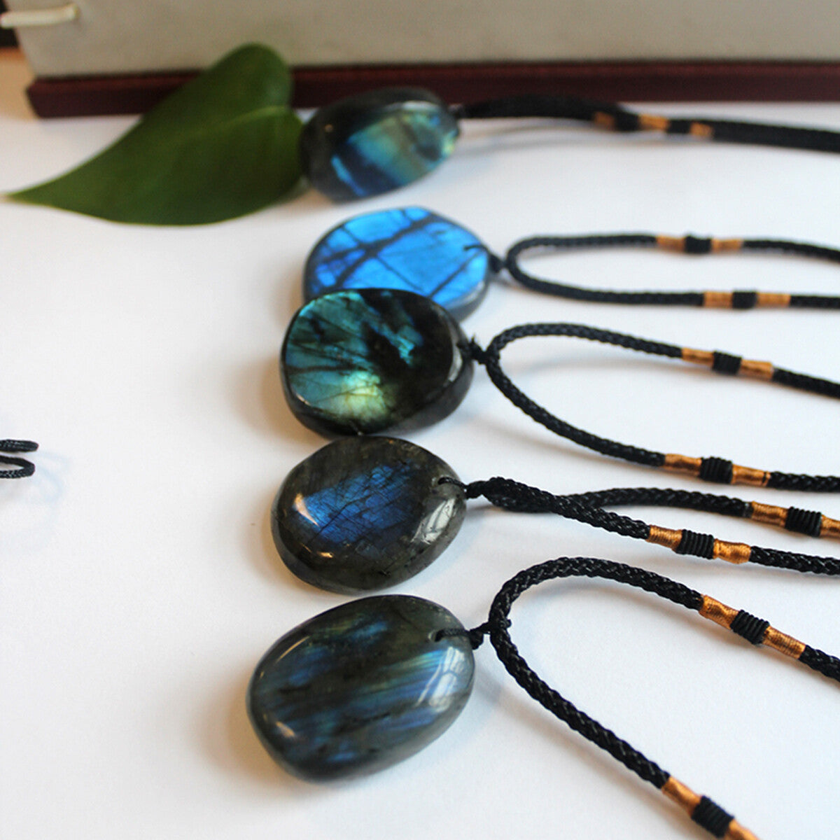 3~5cm Natural Labradorite Pendant Crystal Necklace Healing Stone Necklace Charm
