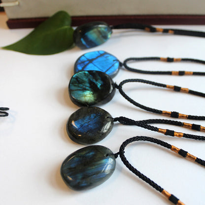 3~5cm Natural Labradorite Pendant Crystal Necklace Healing Stone Necklace Charm