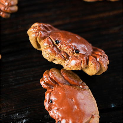 Creative Tea Pet Yixing Zisha Duan Clay Crab Statue Handmade Artware Decoration