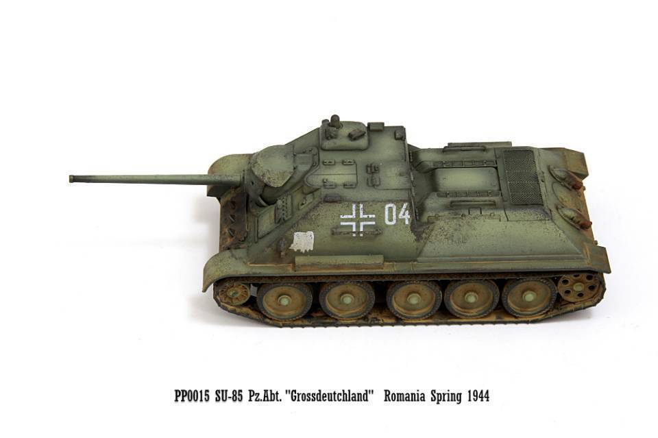 S-Model 1/72 German Captured Romanian SU-85 Military Tank PP0015 Model Ornament