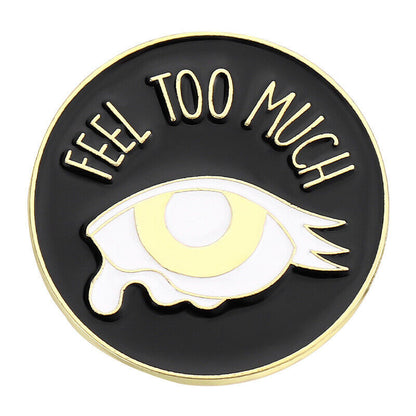 Punk Letter Enamel Pin Lapel Collar Pin Corsage Round Brooch Bag Hat Accessories
