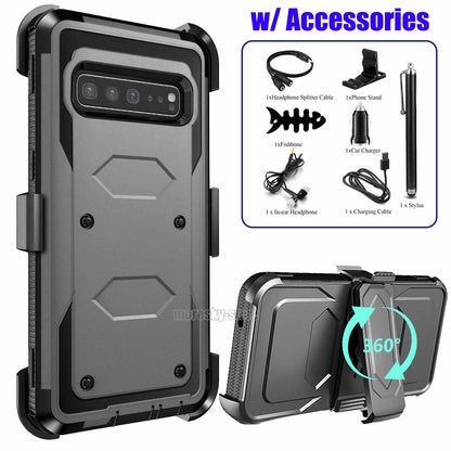 For Samsung Galaxy S10 5G Heavy Duty Clip Holder Belt Case Cover, w/ Accessories