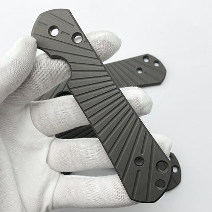 1Pc Titanium Scales for Chris Reeve Large Sebenza 21 Knife Radial Striation