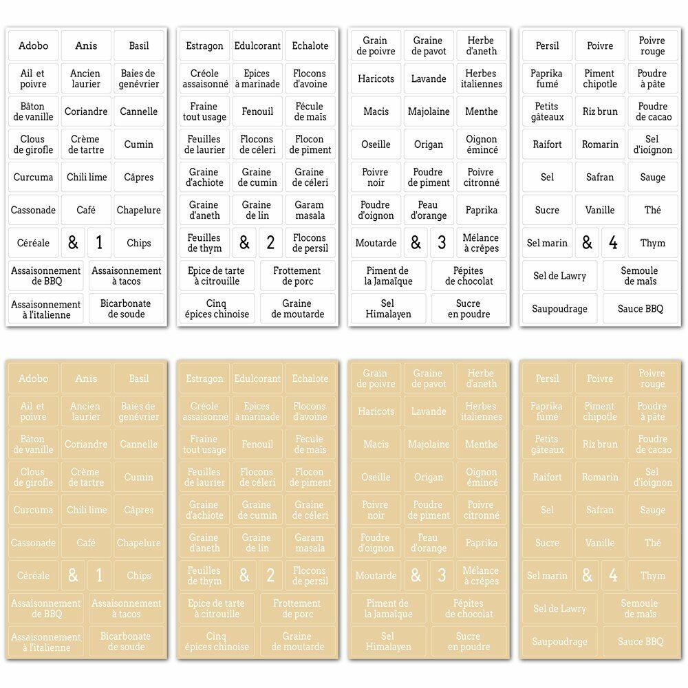 Stickers 274pcs Clear Spice Label Jars Food Bottles Containers Seasoning Marks