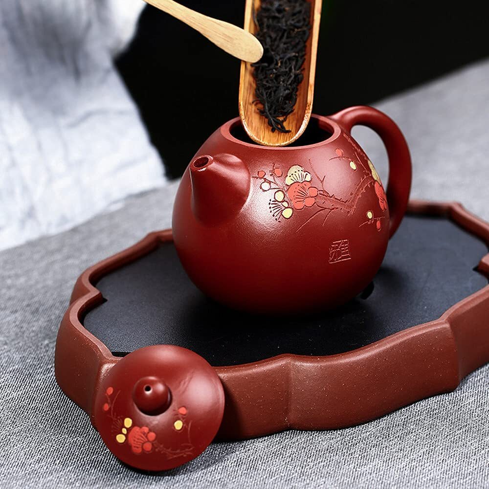 210ml Purple Clay Tea Pot Dahongpao Plum Blossom Pattern Kettle Kung Fu Tea Set