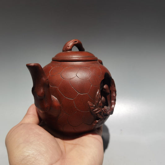 Chinese Yixing Zisha Clay Handmade Exquisite Kung Fu Tea Set Teapot 寿星壶 底款：王南林