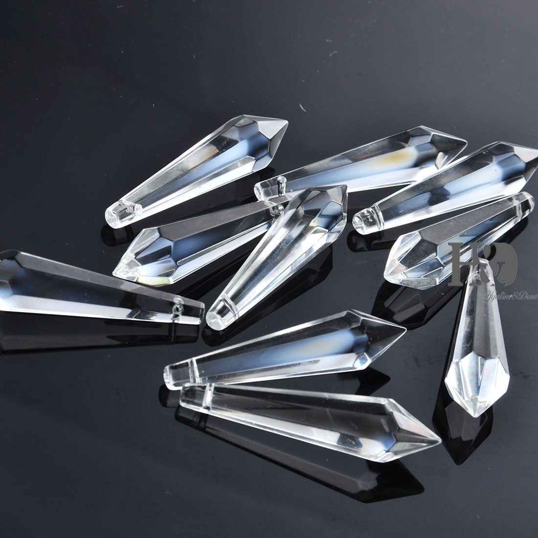20PCS LARGE CLEAR CHANDELIER GLASS CRYSTALS LAMP PRISMS PARTS HANGING DROPS 76MM