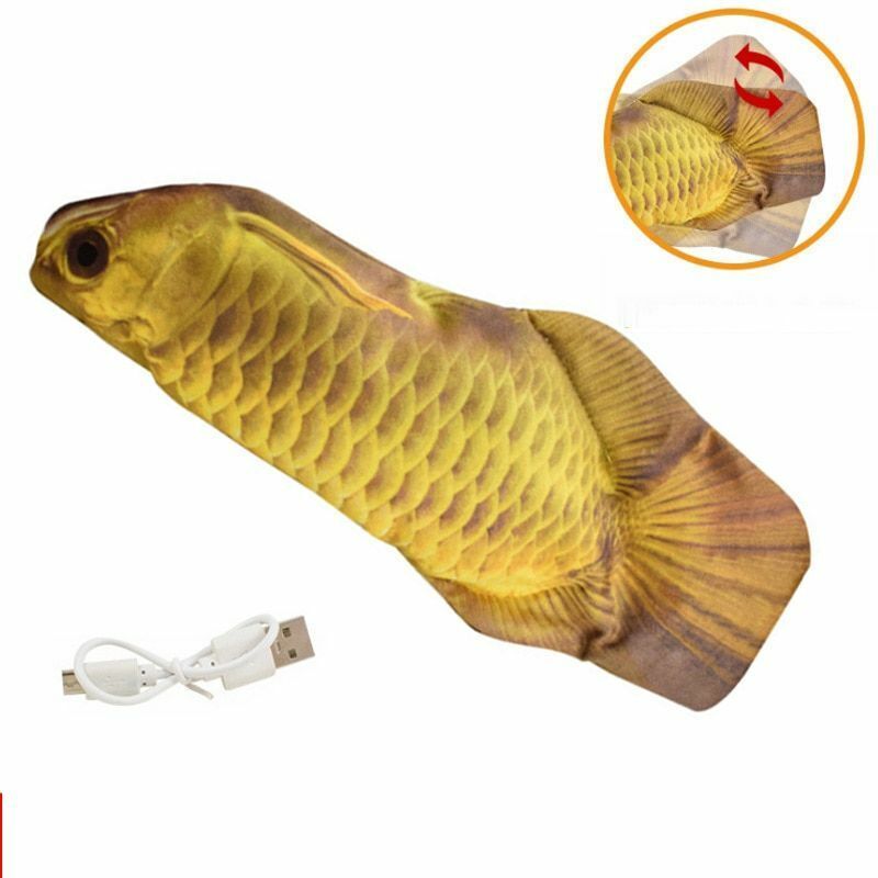 Electric Cat Toy Fish USB Charger Interactive Realistic Pet Chew Bite Floppy 30