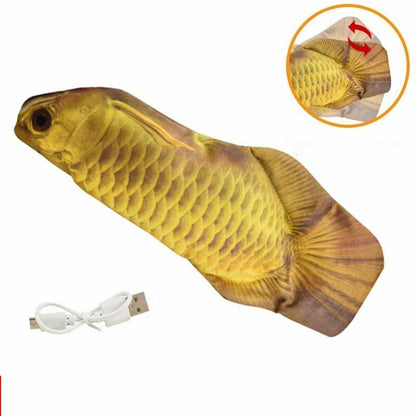 Electric Cat Toy Fish USB Charger Interactive Realistic Pet Chew Bite Floppy 30