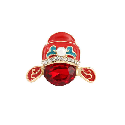 Creative Ruby Opera Hat Jewelry Lapel Pin Red Crystal Brooch Ruby Hat Brooches