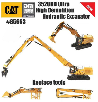 1:50 DM CAT352 Ultra High Demolition Hydraulic Excavator Machine Diecast Model