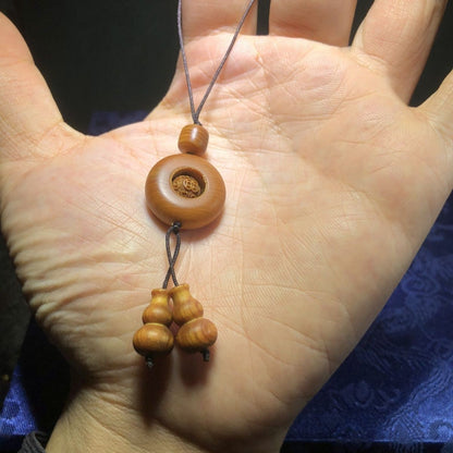 Premium Arborvitae Spin Ring Charm, Hand-Carved Phone/Bag/Keychain Gift