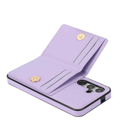 Wallet Case for Samsung Galaxy S24 FE with Card Holder & 360° Rotation Ring