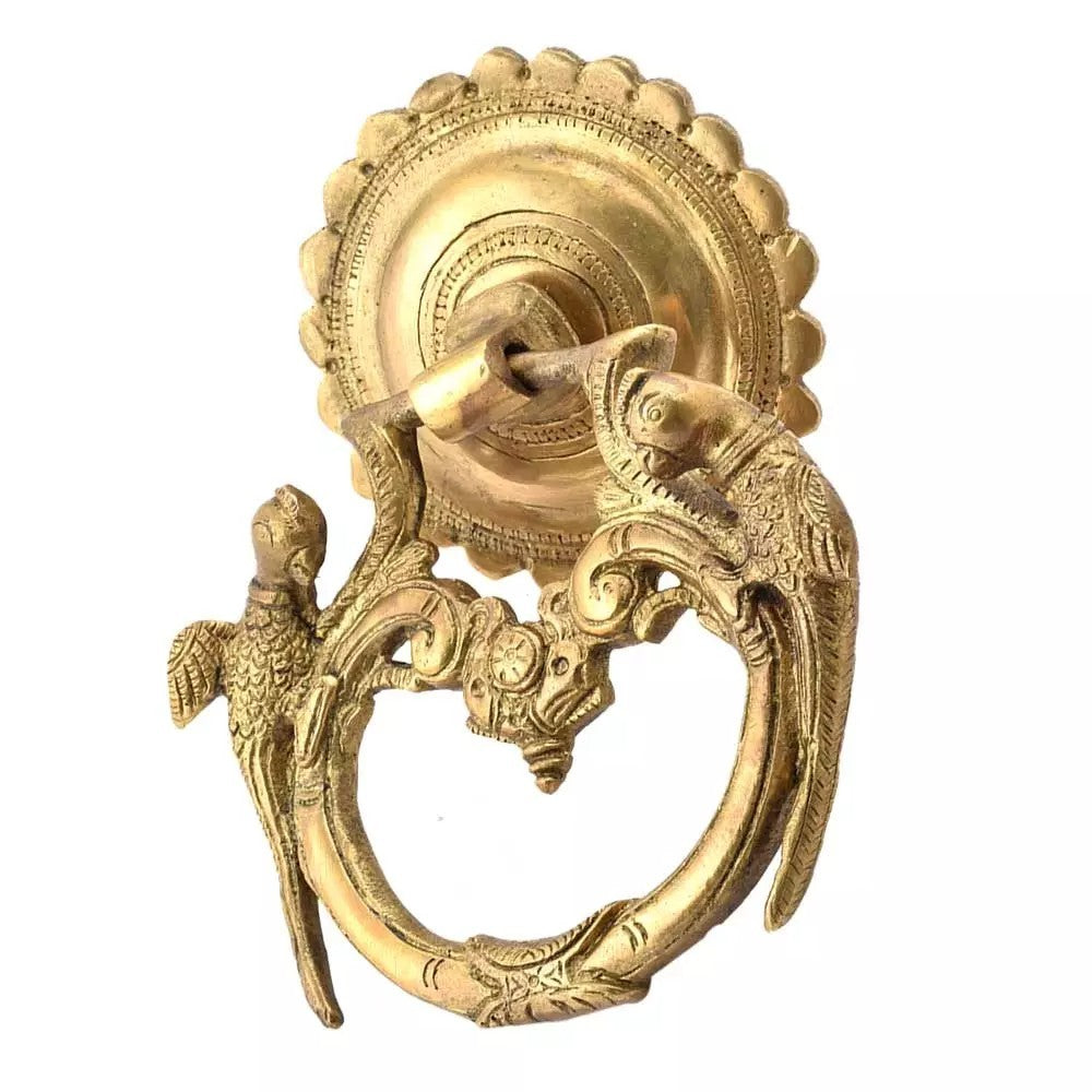 Antique Look Brass Parrot Design Door Knocker Ring