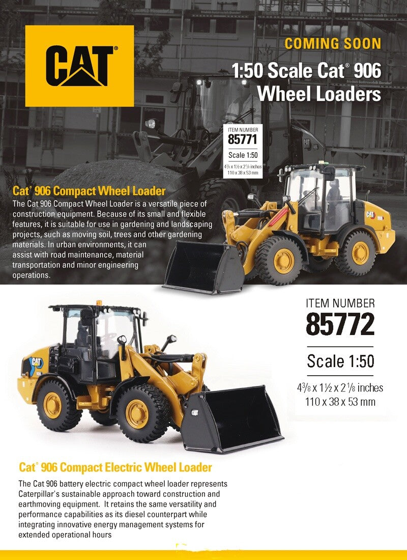 1:50 DM Cat 906 Compact Wheel Loader Construct Machine Equipment Diecast Model