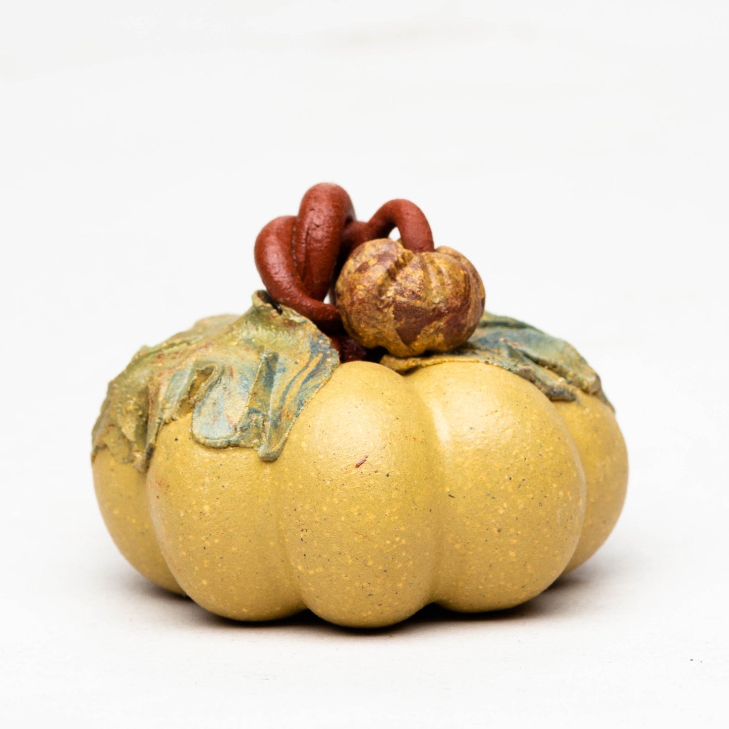 Yixing Purple Sand Tea Pet Pumpkin Handmade Clay Painted Tea Set Sculpture