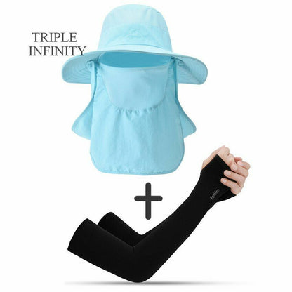 Summer Large Bucket Hat Foldable Breathable Hiking Fishing Camping 10*56-60 CM