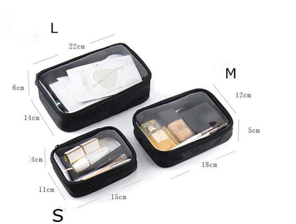 Waterproof Makeup Brush Case Black PVC Cosmetic Bag Traveling Storage 4*15*11 CM