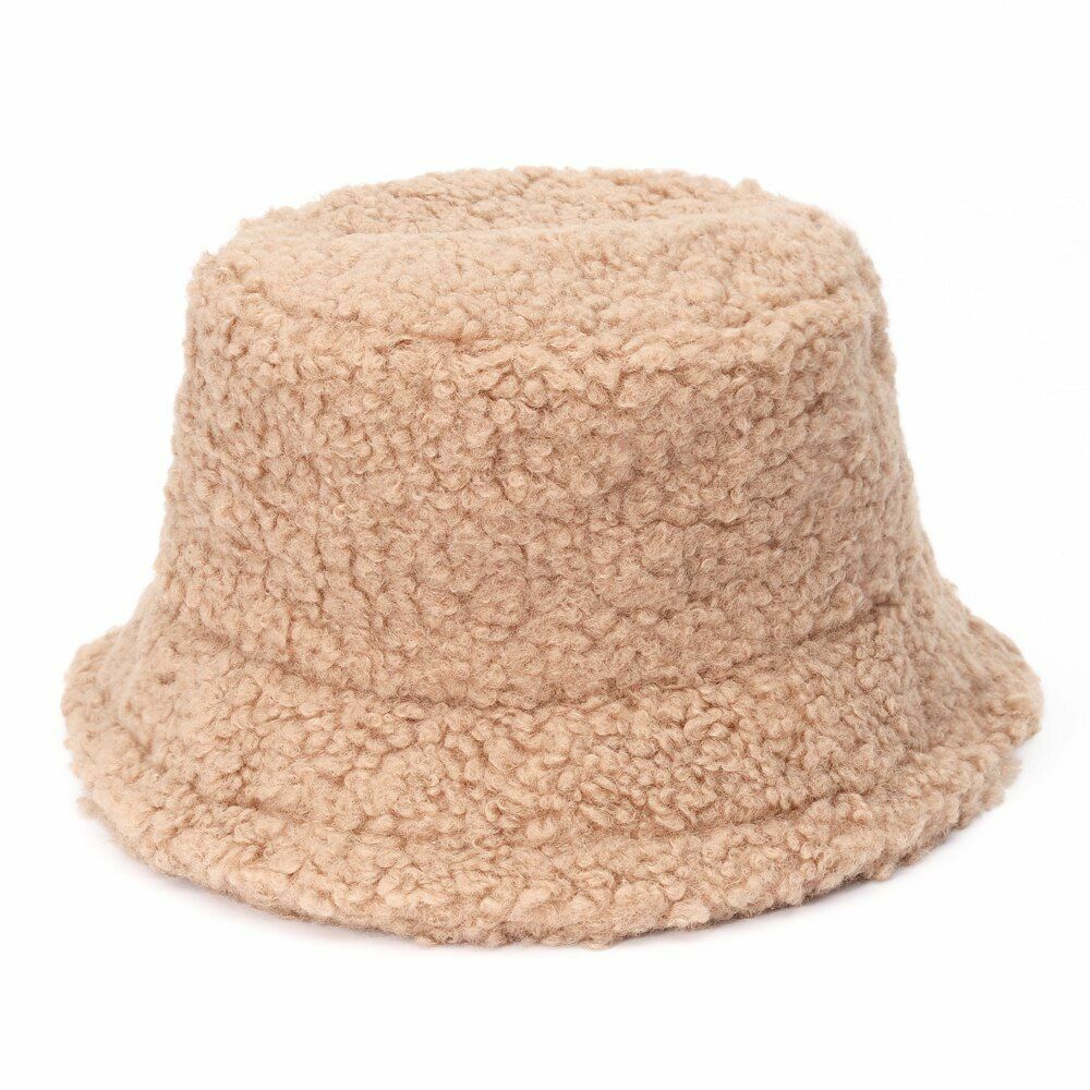 Bucket Hats Lamb Faux Fur Thickened Warm Velvet Winter Outdoor Plush Fisherman