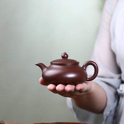 160ml Real Yixing Zisha Tea Pot Purple Zhu Clay Marked Pot 9 Infuser Holes China