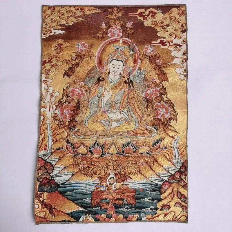 36 "Tibetan Silk Hand Embroidery Nepalese Tangka Embroidery Tara Buddha Statue"