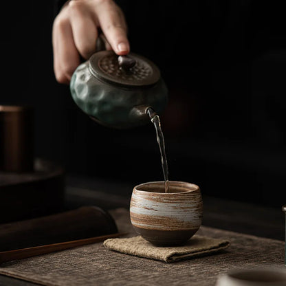 1 Pc Handmade Ceramic Pottery Teacup Tea Bowl Cup Cup Chinese Teaware 70ml