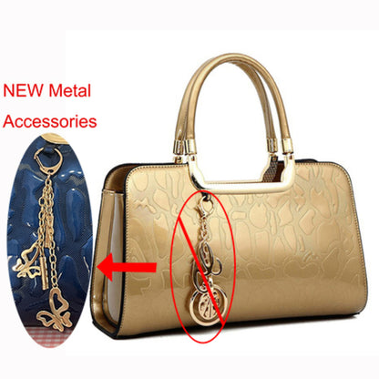 Leather Tote Bag Simple Stone Pattern Women's Handbag