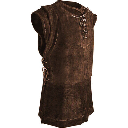 Men Medieval Buccaneer Vest Priate Costume Renaissance Steampunk Waistcoat Top