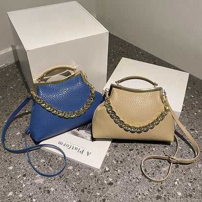 Handbag Mental Handle Pleated Shell Bag Clutch Purses Crossbody Bags 28*20*7 CM