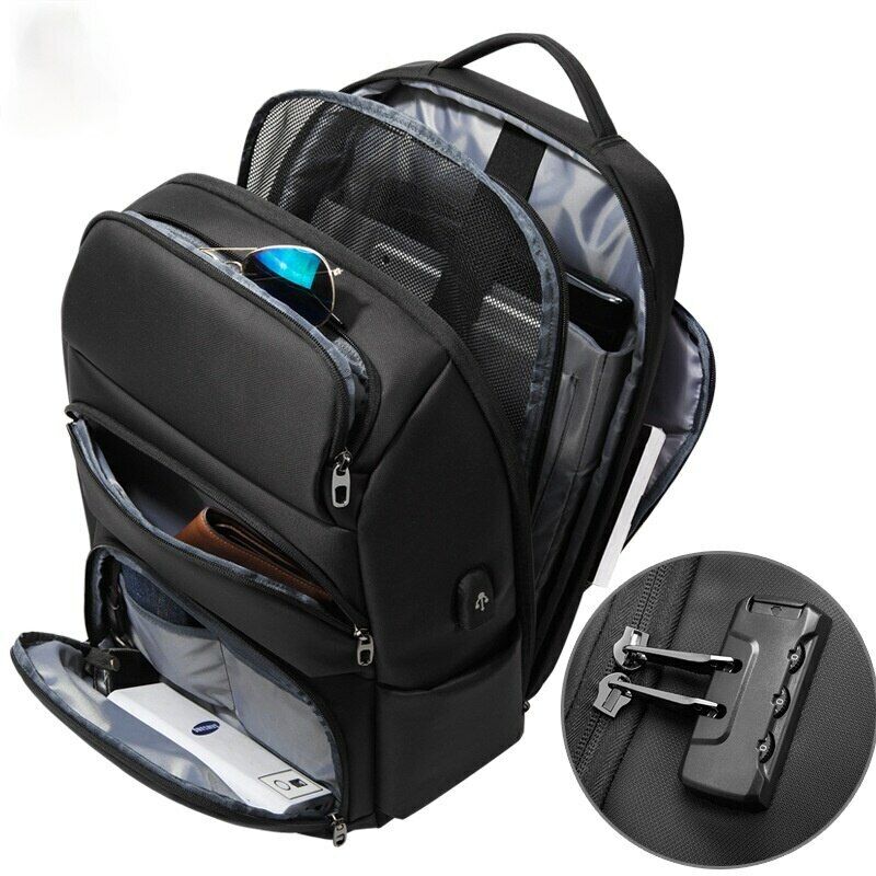 17 Inch Laptop Anti-theft Backpacks USB Charging Men Business School Travel Bag