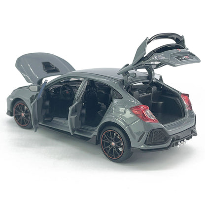 1/32 Honda Civic Type R Model Car Diecast Toy Cars Toys for Boys Kids Gifts Gray