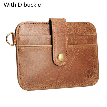 Cow Leather Male Wallet with Small Money Bag New Thin Credit Card Holder Vintage