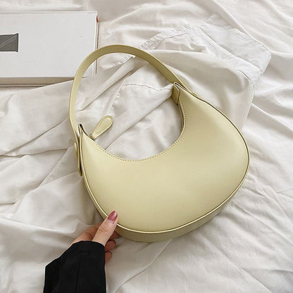 Half-moon Small Underarm Bags Clutch Synthetic Leather Handbags Shoulder Purses