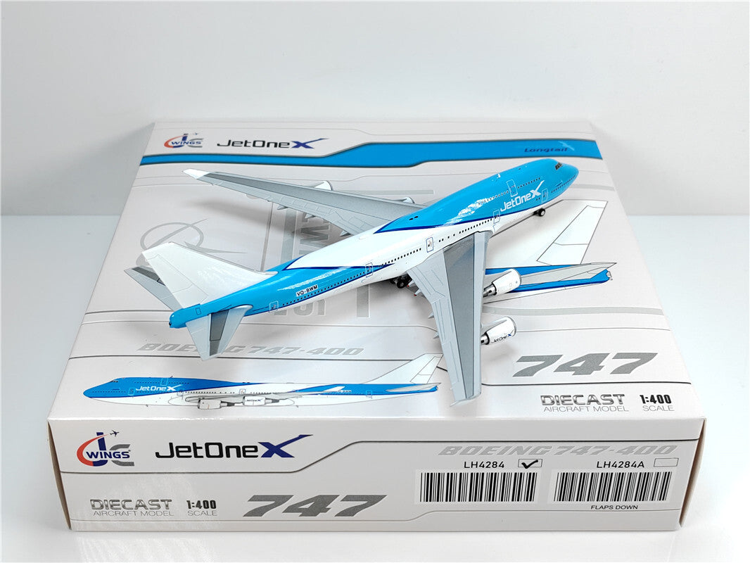 1:400 JC Wings JetOneX BOEING B747-400 Passenger Airplane Diecast Model