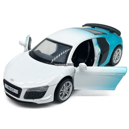 1/36 Audi R8 GT Model Car Metal Diecast Toy Vehicle for Boys Kids Gifts White