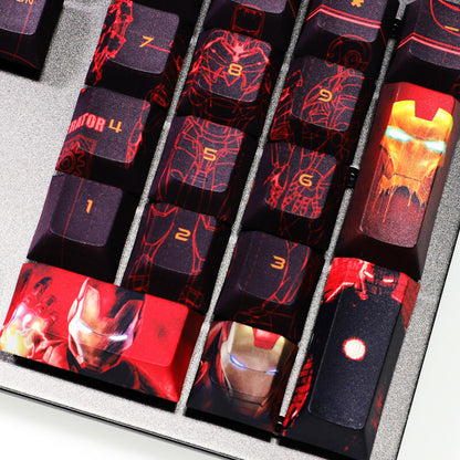 108 New Keys Marvel Iron Man PBT Keycap Set for Mechanical Keyboard Fast Ship