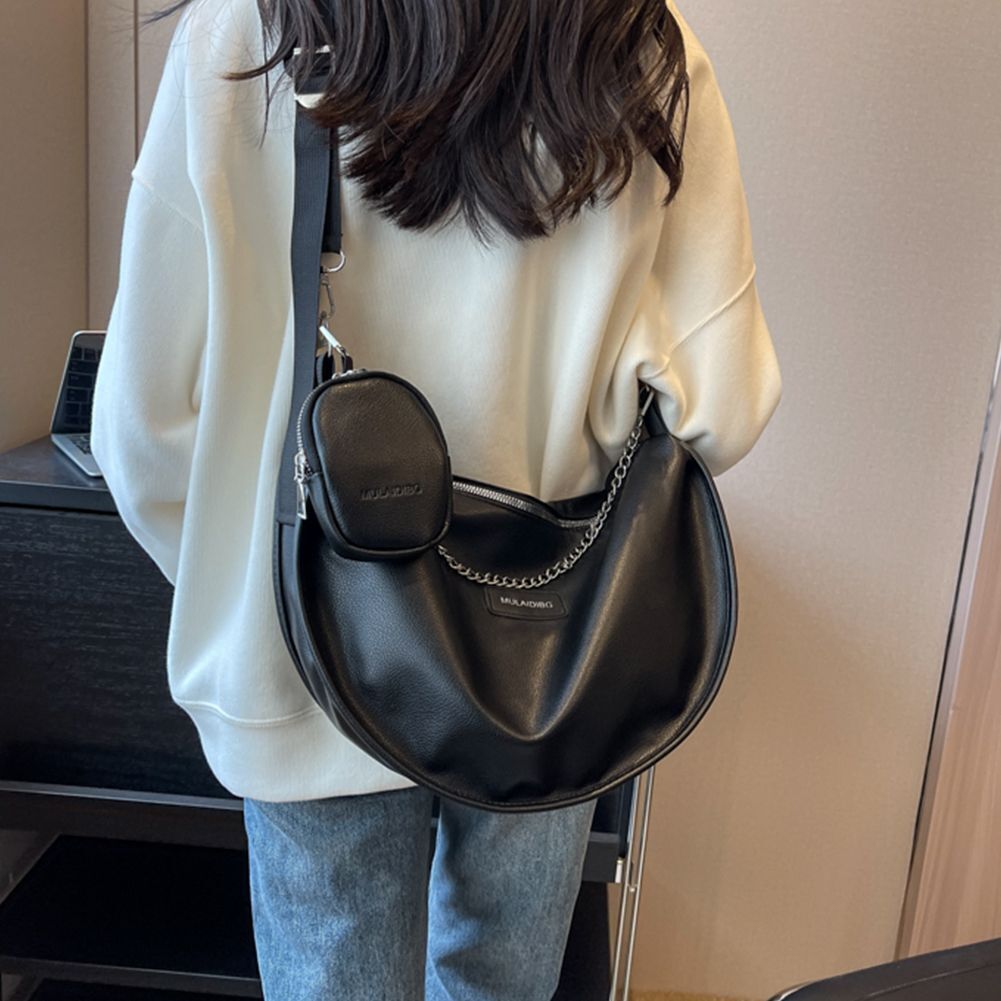 Letter Printed Bag Coin Pouch Synthetic Crossbody Bag Chain Handbag Zip Shoulder