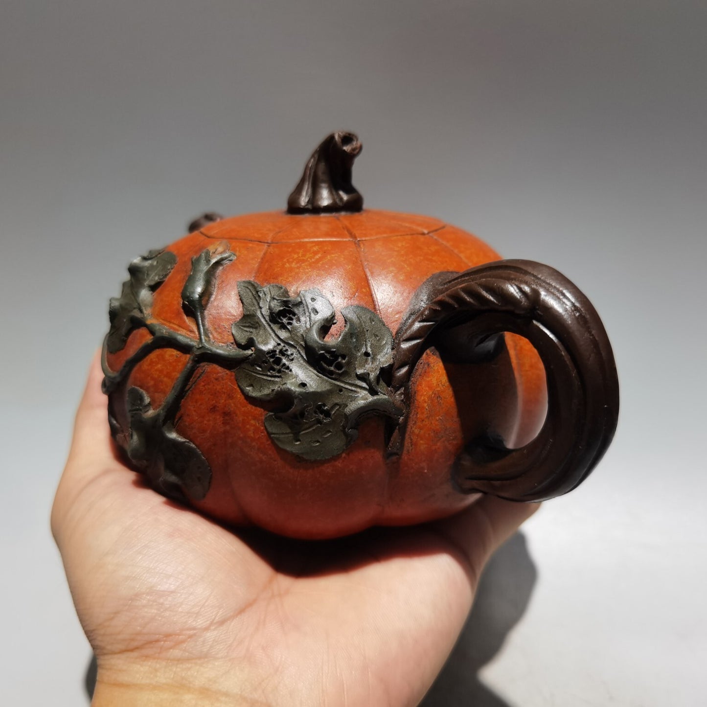 Chinese Antique Yixing Zisha Clay Exquisite Pumpkin Zisha Teapot Tea Set